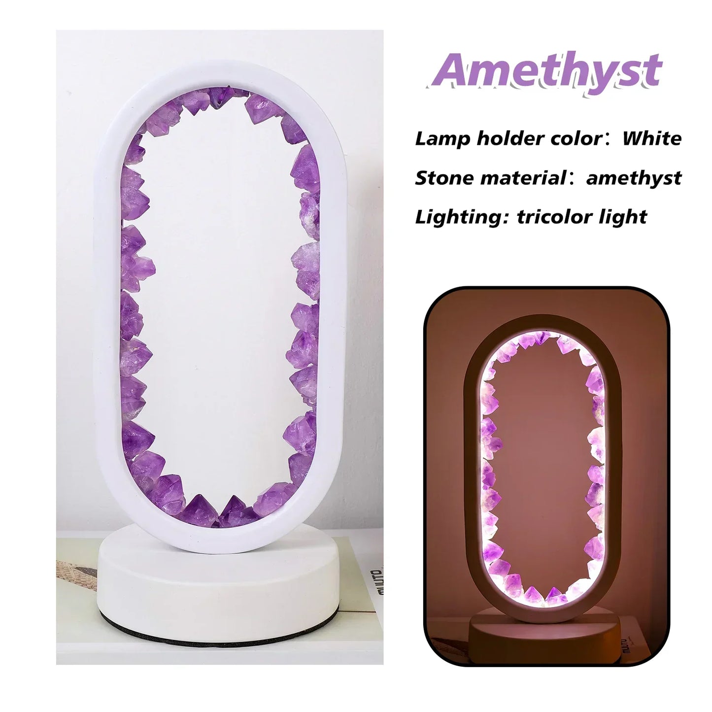 AuraStone | Natural Calming Amethyst Serenity Lamp