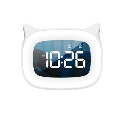 Voice-Controlled LED Alarm Clock – Rechargeable Night Light with Dual Music Alarms