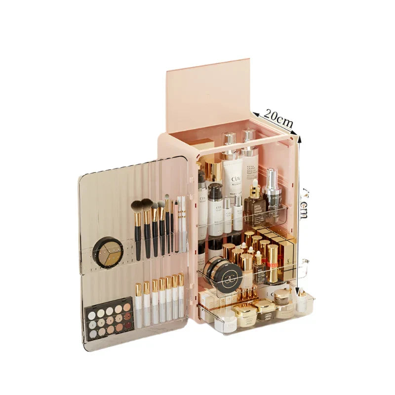 Luxo Luxury Makeup Storage Box – Dust-Proof Cosmetic Organizer with Magnetic Door