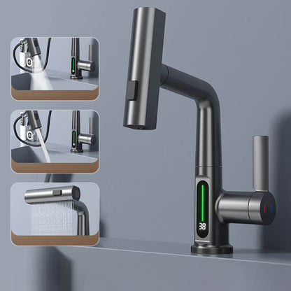 WaterMaster Flexible LED Kitchen & Bathroom Faucet – 360° Swivel, Pull-Out Hose & 5 Spray Modes
