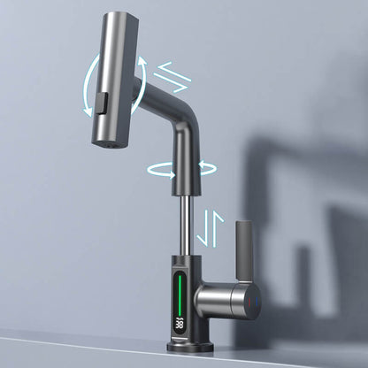 WaterMaster Flexible LED Kitchen & Bathroom Faucet – 360° Swivel, Pull-Out Hose & 5 Spray Modes