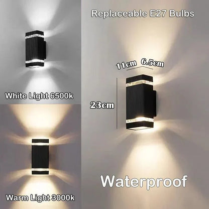 LumiBloc LED Outdoor Wall Light – Modern IP65 Up & Down Design with E27 Socket