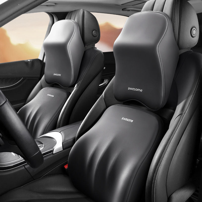 ErgoDrive Car Seat Support – Orthopaedic Cushion for Neck & Back Pain Relief While Driving
