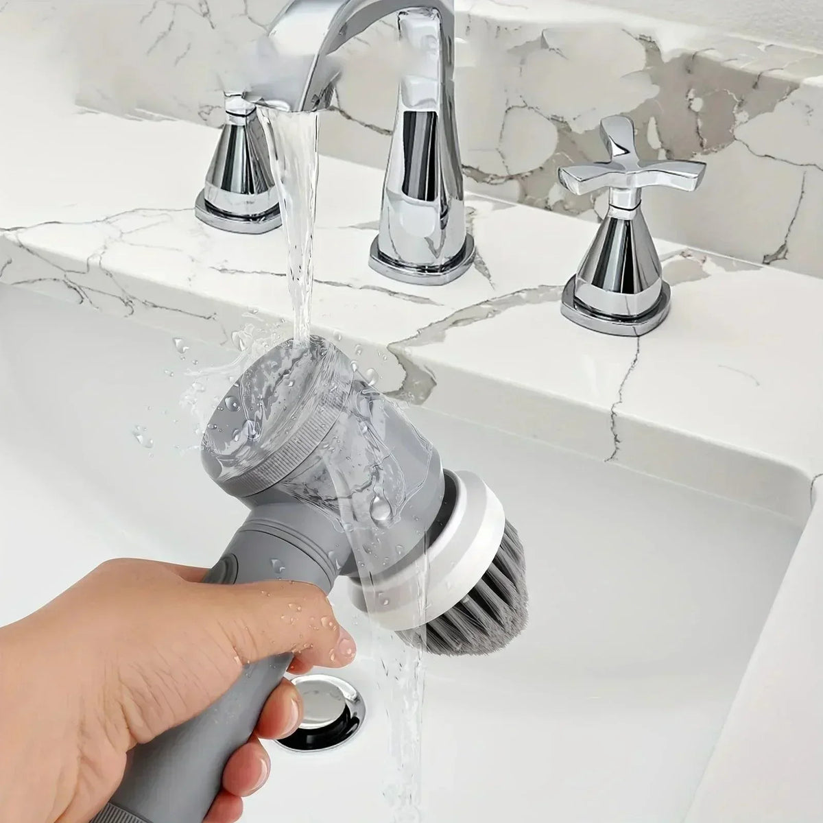Electric Scrubber – Cordless Spin Scrubber with 6 Replaceable Brush Heads, Powerful Cleaning Tool