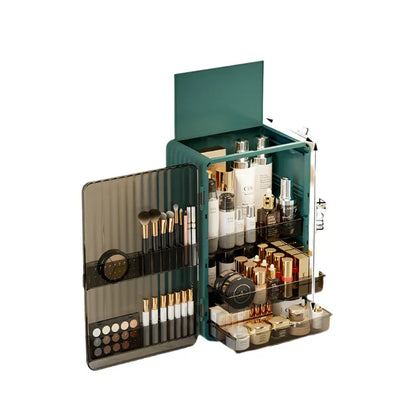 Luxo Luxury Makeup Storage Box – Dust-Proof Cosmetic Organizer with Magnetic Door
