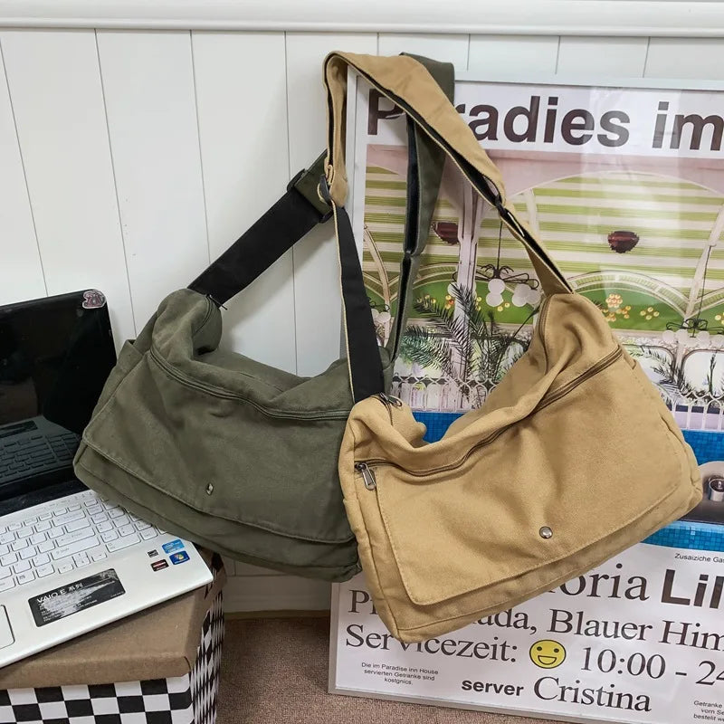 CrossStream – Stylish Canvas Messenger Shoulder Sling Bag for Everyday Use