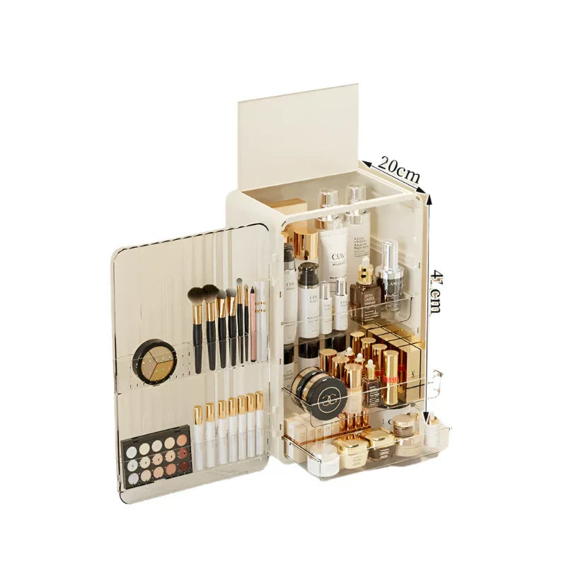 Luxo Luxury Makeup Storage Box – Dust-Proof Cosmetic Organizer with Magnetic Door