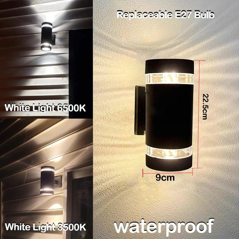 LumiBloc LED Outdoor Wall Light – Modern IP65 Up & Down Design with E27 Socket