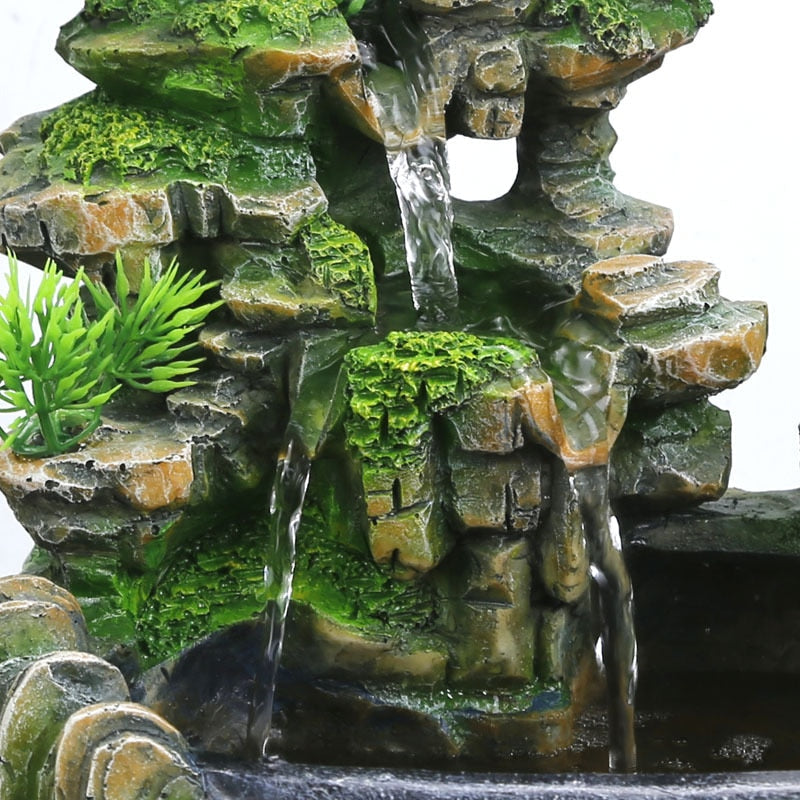 ZenFlow Indoor Tabletop Fountain – LED Light Water Feature for Home, Office & Relaxation Décor