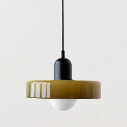 Coloured Glass Pendant Light – Elegant Bauhaus-Style Hanging Lamp for Living Room & Dining Area