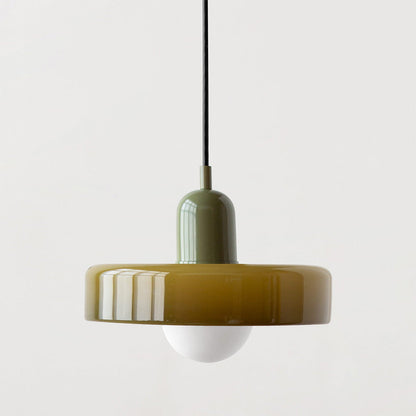 Coloured Glass Pendant Light – Elegant Bauhaus-Style Hanging Lamp for Living Room & Dining Area