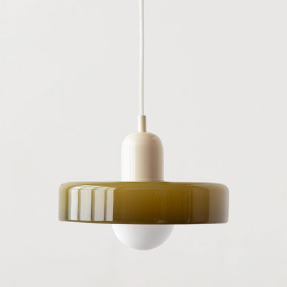 Coloured Glass Pendant Light – Elegant Bauhaus-Style Hanging Lamp for Living Room & Dining Area