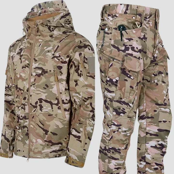 Men's Tactical Outdoor Clothing Set – Waterproof Military Jacket & Trousers for Cold Weather