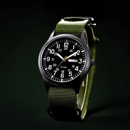 Men’s Rugged Outdoor Watch – Waterproof Military-Style Stainless Steel Timepiece