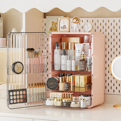 Luxo Luxury Makeup Storage Box – Dust-Proof Cosmetic Organizer with Magnetic Door