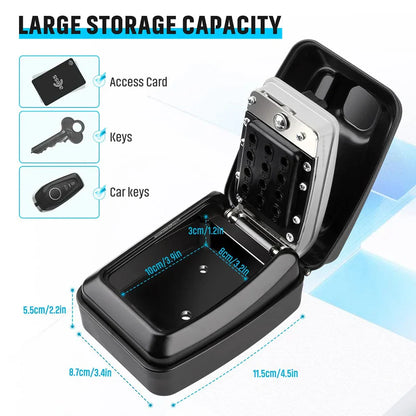 Waterproof Wall-Mounted Key Safe Box – Outdoor Lockable Key Storage with Combination Code