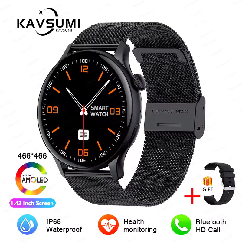 Smartwatch – Slim AMOLED Fitness & Health Tracker