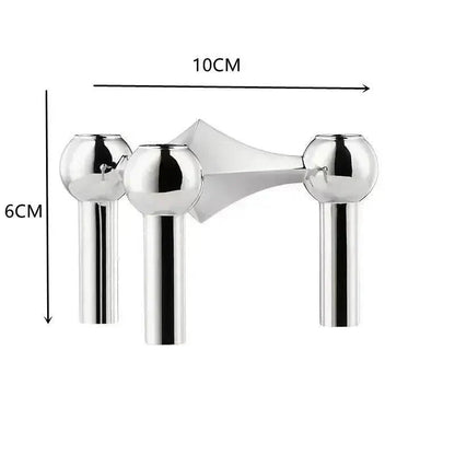 Modern Molecular Metal Candle Holder – Nordic-Style Silver Candle Stand for Elegant Home Decor