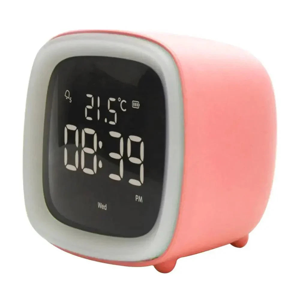 Cartoon Bunny LED Alarm Clock with Night Light – Rechargeable, Cute Digital Display for Kids & Bedrooms