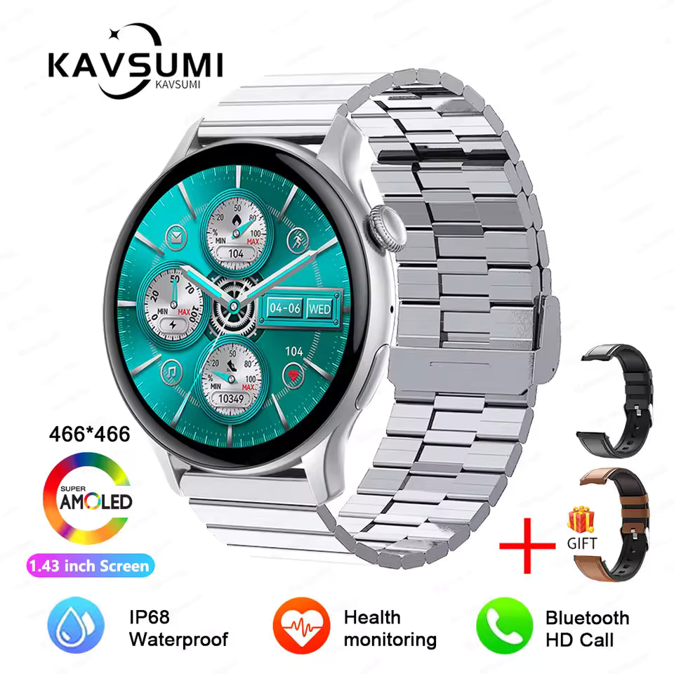 Smartwatch – Slim AMOLED Fitness & Health Tracker