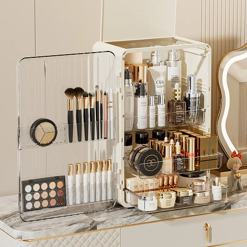 Luxo Luxury Makeup Storage Box – Dust-Proof Cosmetic Organizer with Magnetic Door