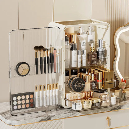 Luxo Luxury Makeup Storage Box – Dust-Proof Cosmetic Organizer with Magnetic Door