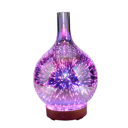 AromaBurst 3D Glass Essential Oil Diffuser with LED Lights
