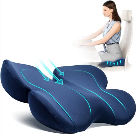 OrthoSeat Memory Foam Seat Cushion – Coccyx, Sciatica & Lower Back Pain Relief Pillow