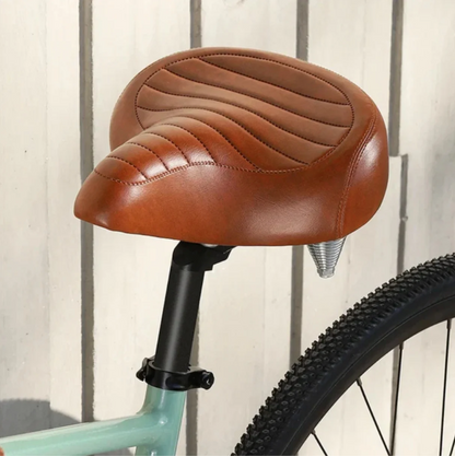 Vintage Comfort Bike Saddle – Wide PU Leather Seat