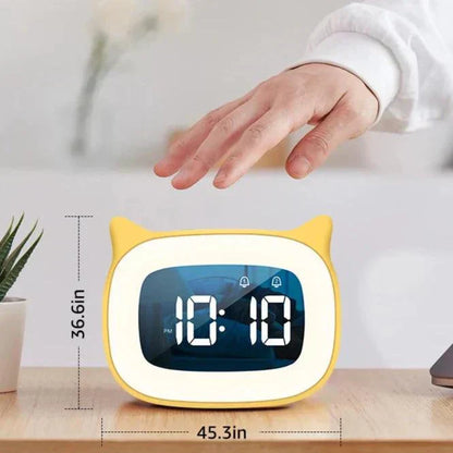 Voice-Controlled LED Alarm Clock – Rechargeable Night Light with Dual Music Alarms