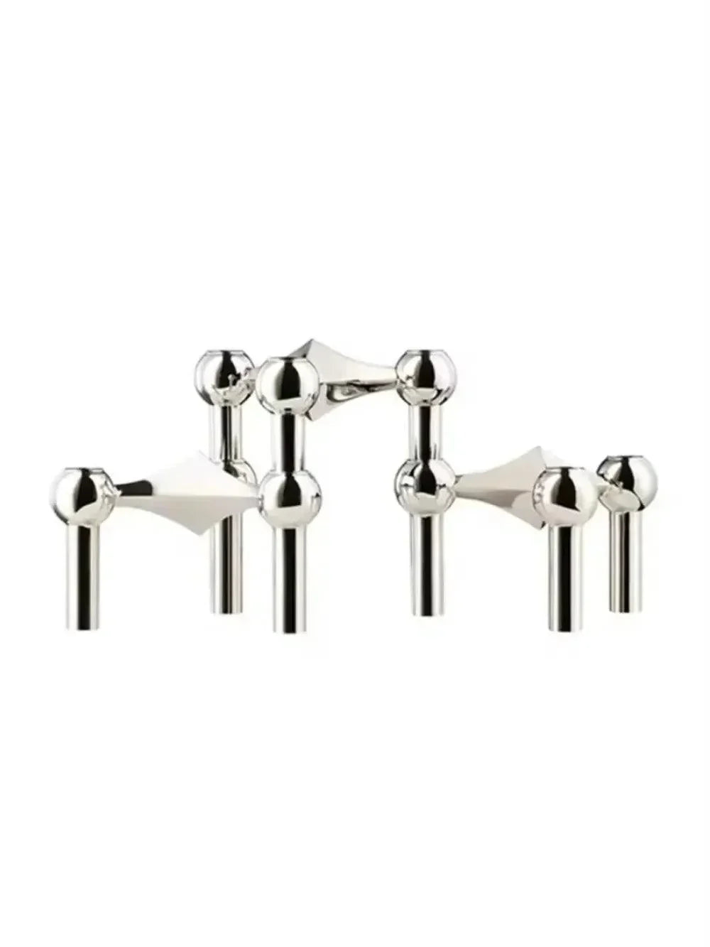 Modern Molecular Metal Candle Holder – Nordic-Style Silver Candle Stand for Elegant Home Decor