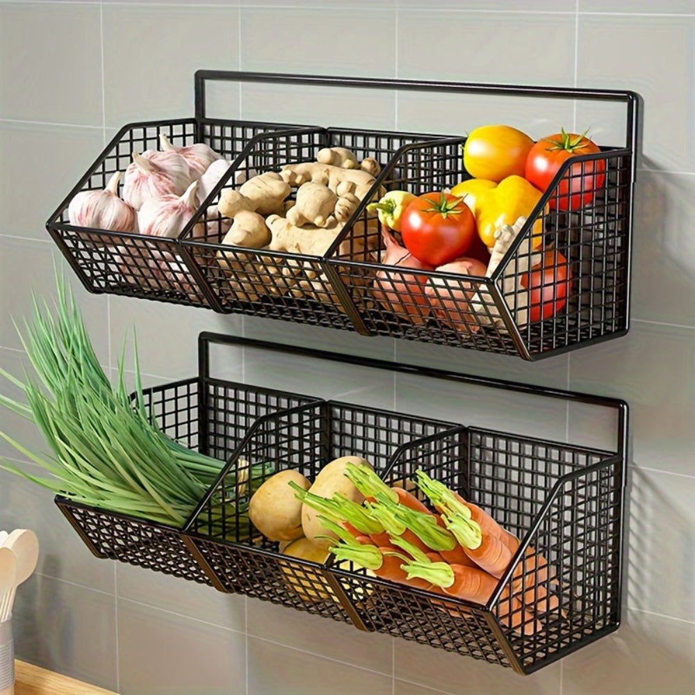 StorGrid – Modern Wall-Mounted Wire Storage Basket for Kitchen Organization