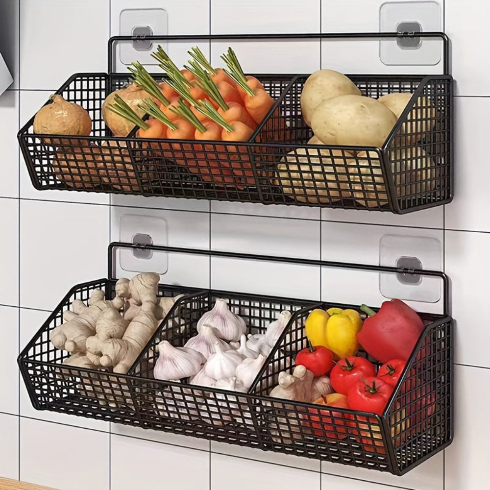 StorGrid – Modern Wall-Mounted Wire Storage Basket for Kitchen Organization