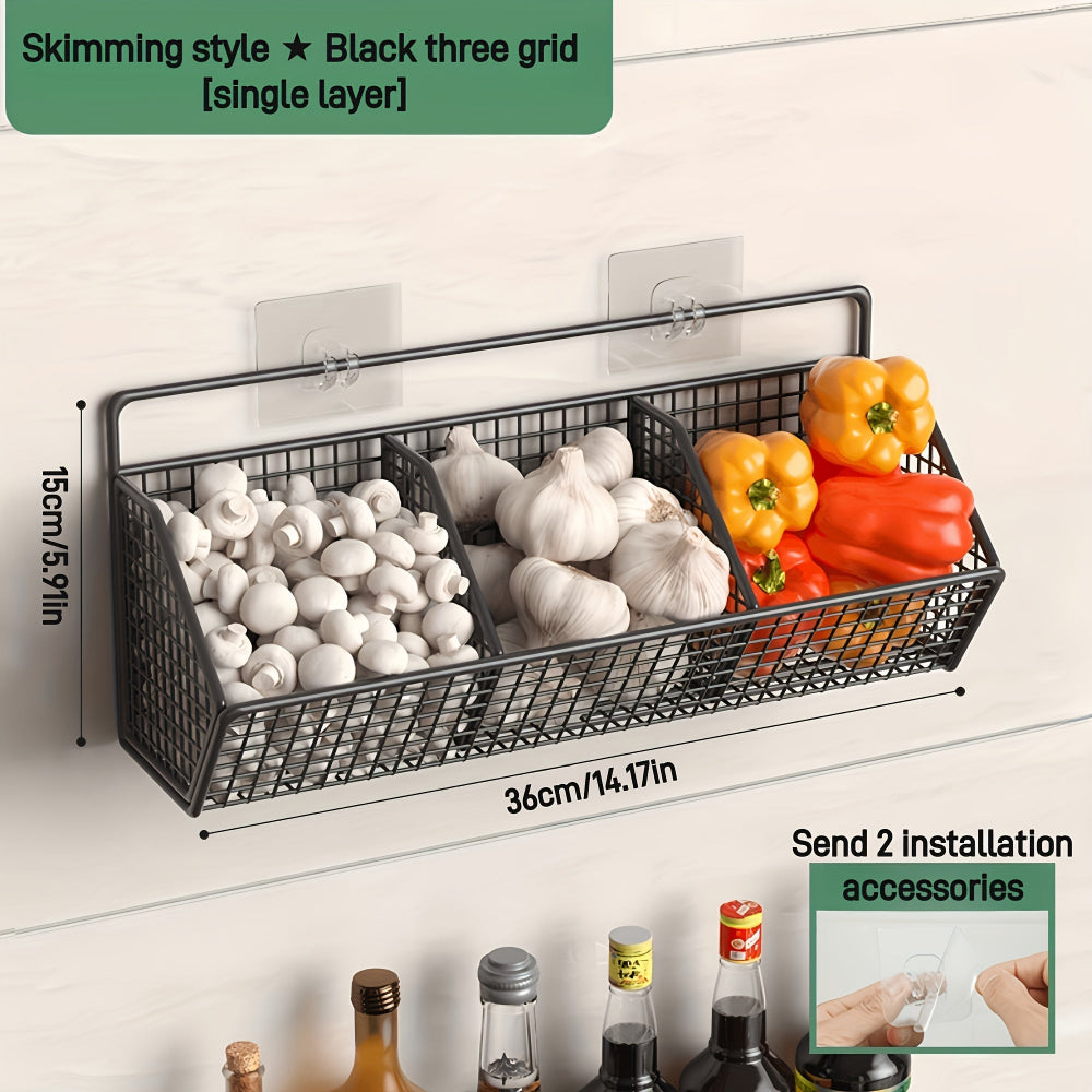 StorGrid – Modern Wall-Mounted Wire Storage Basket for Kitchen Organization