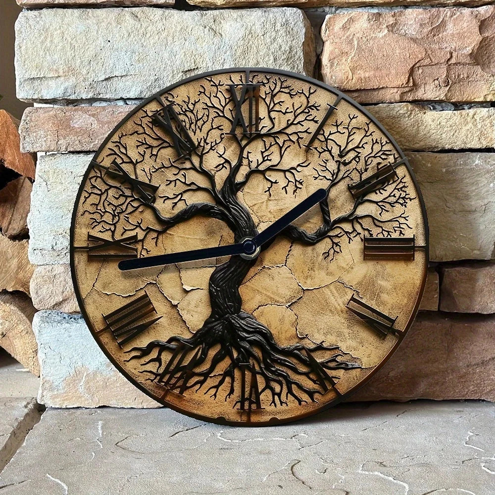 Arboria Wooden Wall Clock – Handmade Eco-Friendly Tree of Life Rustic Clock (20cm & 30cm)