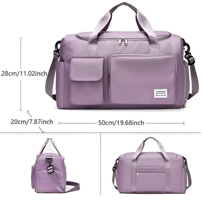 Zuomanni Waterproof Weekend Bag – Spacious Travel & Gym Holdall with Shoe Compartment