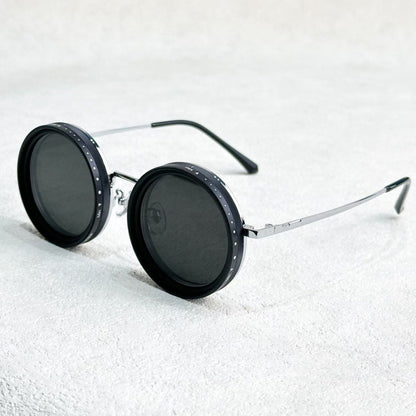 Unisex Round Polarized Sunglasses – Adjustable Light Reduction – Premium Metal Frame