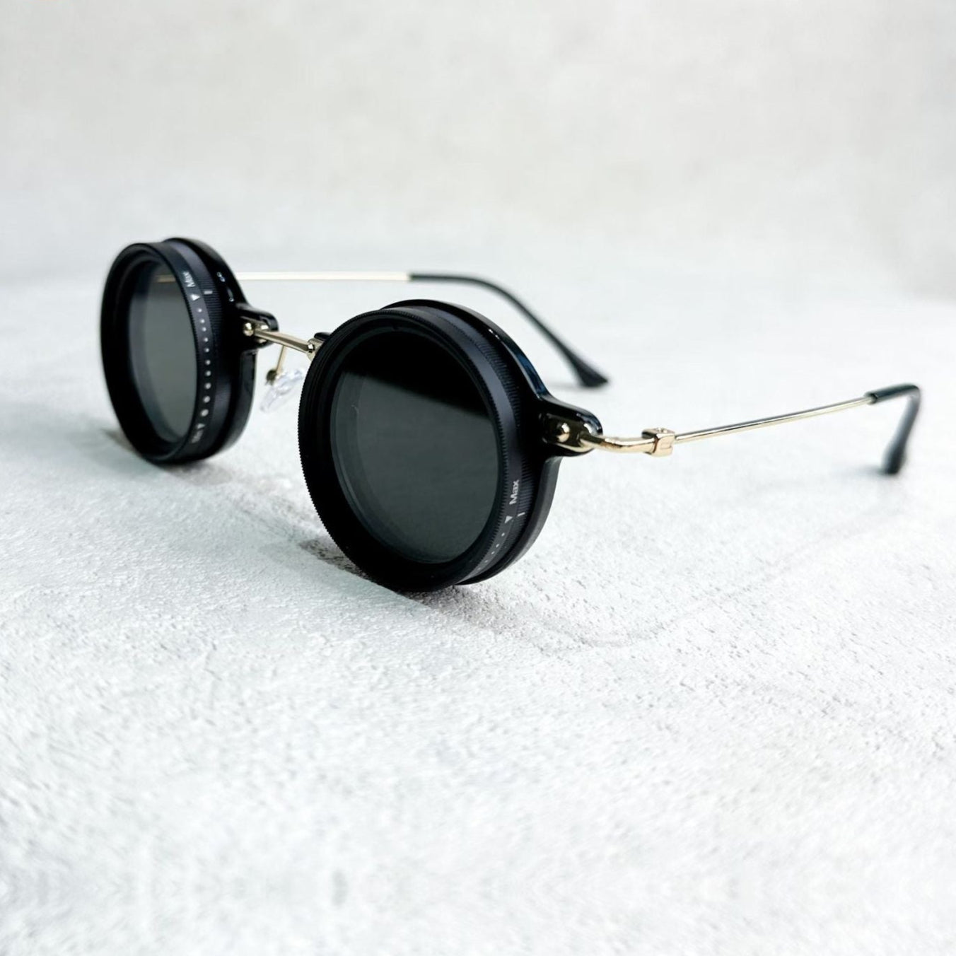 Unisex Round Polarized Sunglasses – Adjustable Light Reduction – Premium Metal Frame