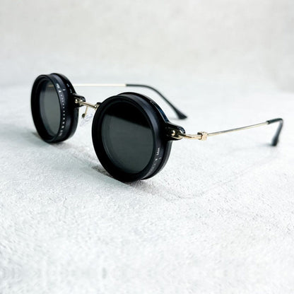 Unisex Round Polarized Sunglasses – Adjustable Light Reduction – Premium Metal Frame