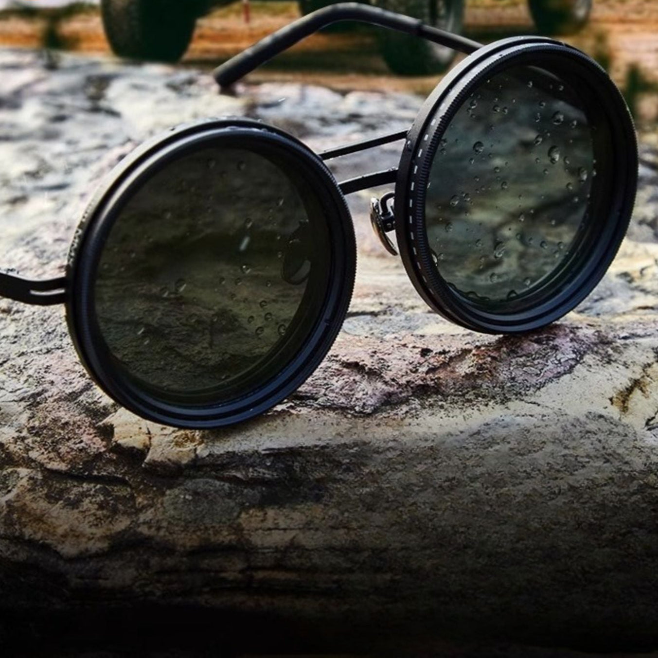 Unisex Round Polarized Sunglasses – Adjustable Light Reduction – Premium Metal Frame