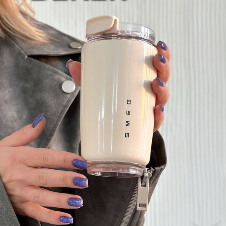 LuxeTherm Elegant Stainless Steel Thermal Travel Mug – 240ml Insulated Reusable Cup for Hot & Cold Drinks