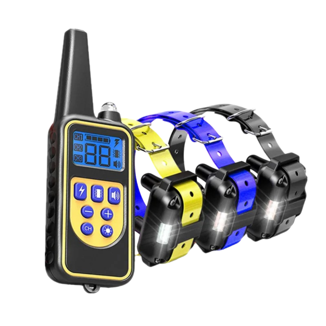 Rechargeable Waterproof Anti-Bark Dog Collar with Remote Control – 500m Range Training Collar