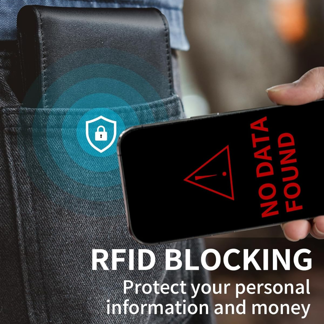 StitchCraft Men’s Bifold Genuine Leather RFID Wallet – Slim, Secure & Stylish