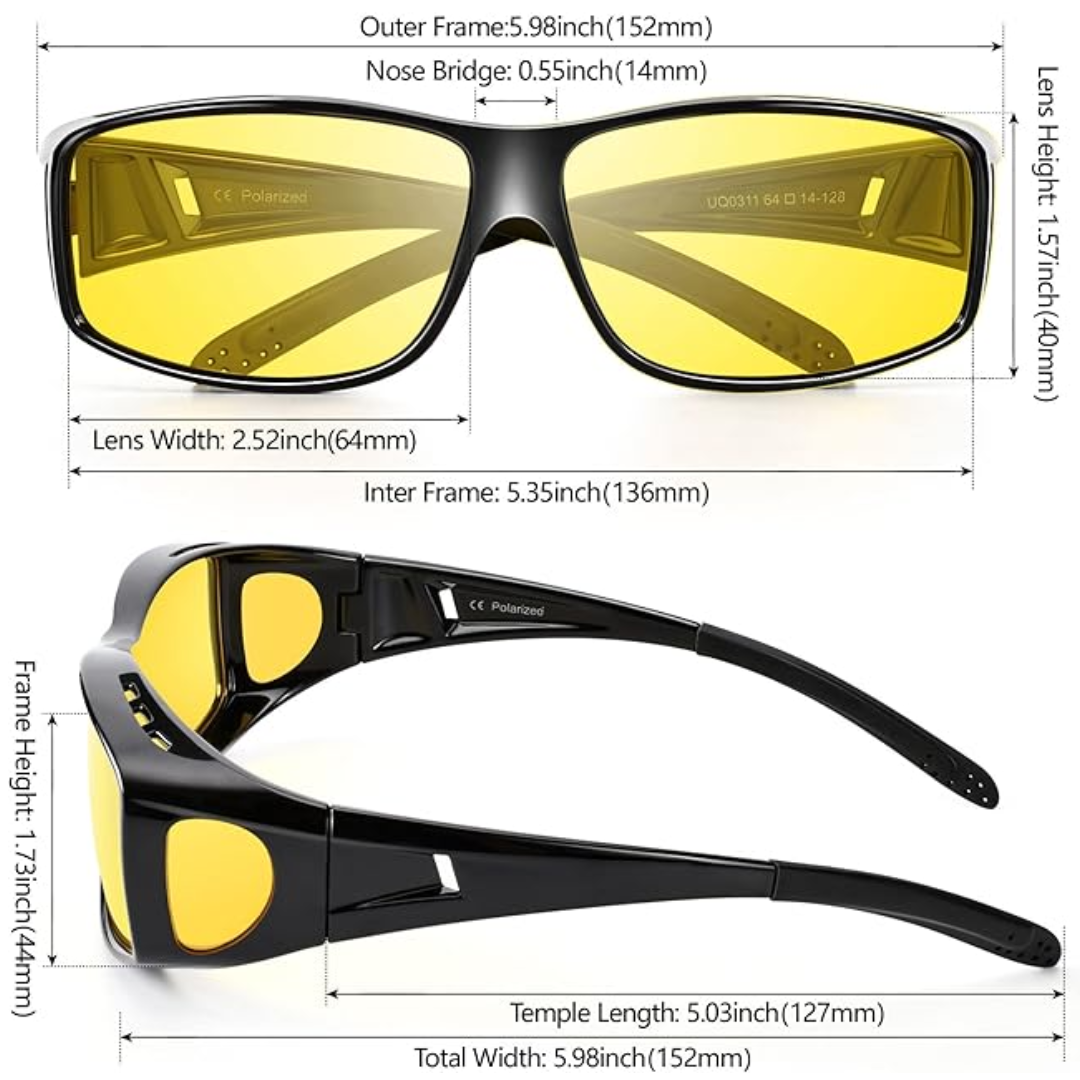 Jeremy Night Vision Polarised Driving Glasses – Anti-Glare Glasses for Safer Night Driving