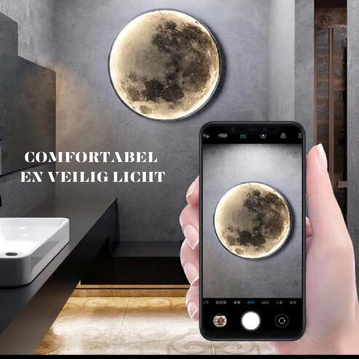 LunaGlow – Adjustable Moon Wall Light with LED Ambience
