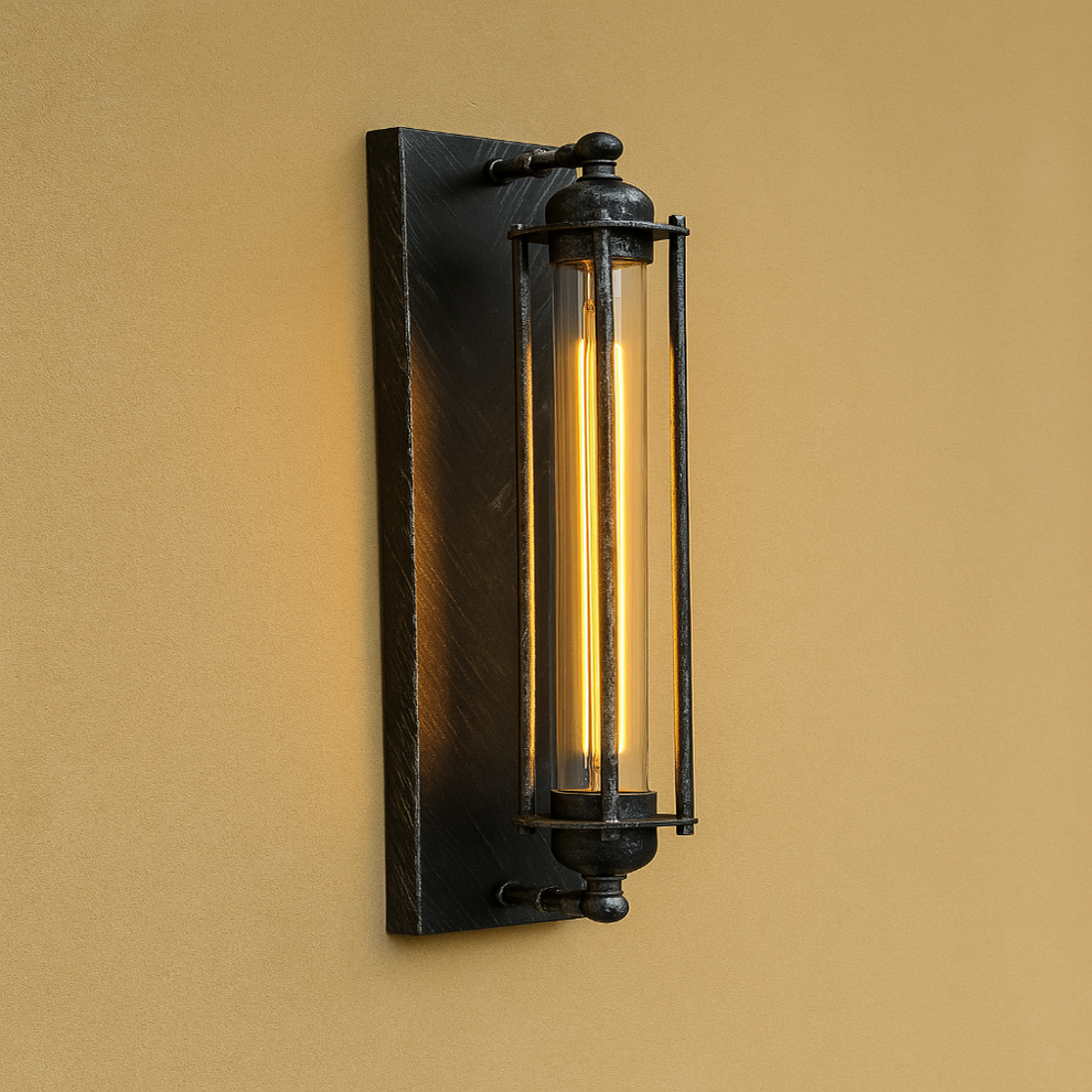 Vintage Wall-Mounted LED Light – Timeless Design with Elegant Matte Bl ...