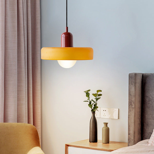 Coloured Glass Pendant Light – Elegant Bauhaus-Style Hanging Lamp for Living Room & Dining Area