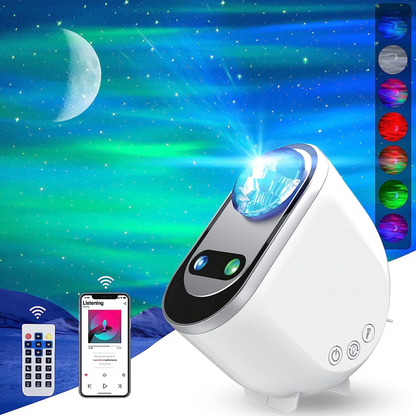 Aurora Mood Light Projector – Mesmerizing Northern Lights Display for Any Room