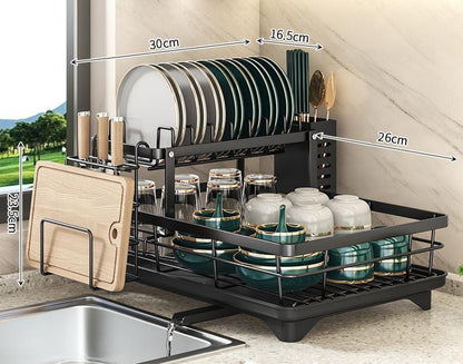 Adjustable Dish Drying Rack – Space-Saving Kitchen Drainer for Small & Large Kitchens