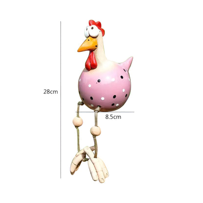 Whimsy Big-Eyed Rooster Garden Statue – Weatherproof Resin Chicken Ornament